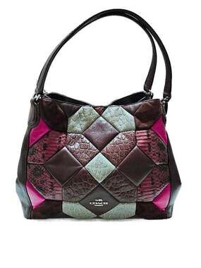 Coach Patchwork Leather and Snake skin Embossed Shoulder Bag